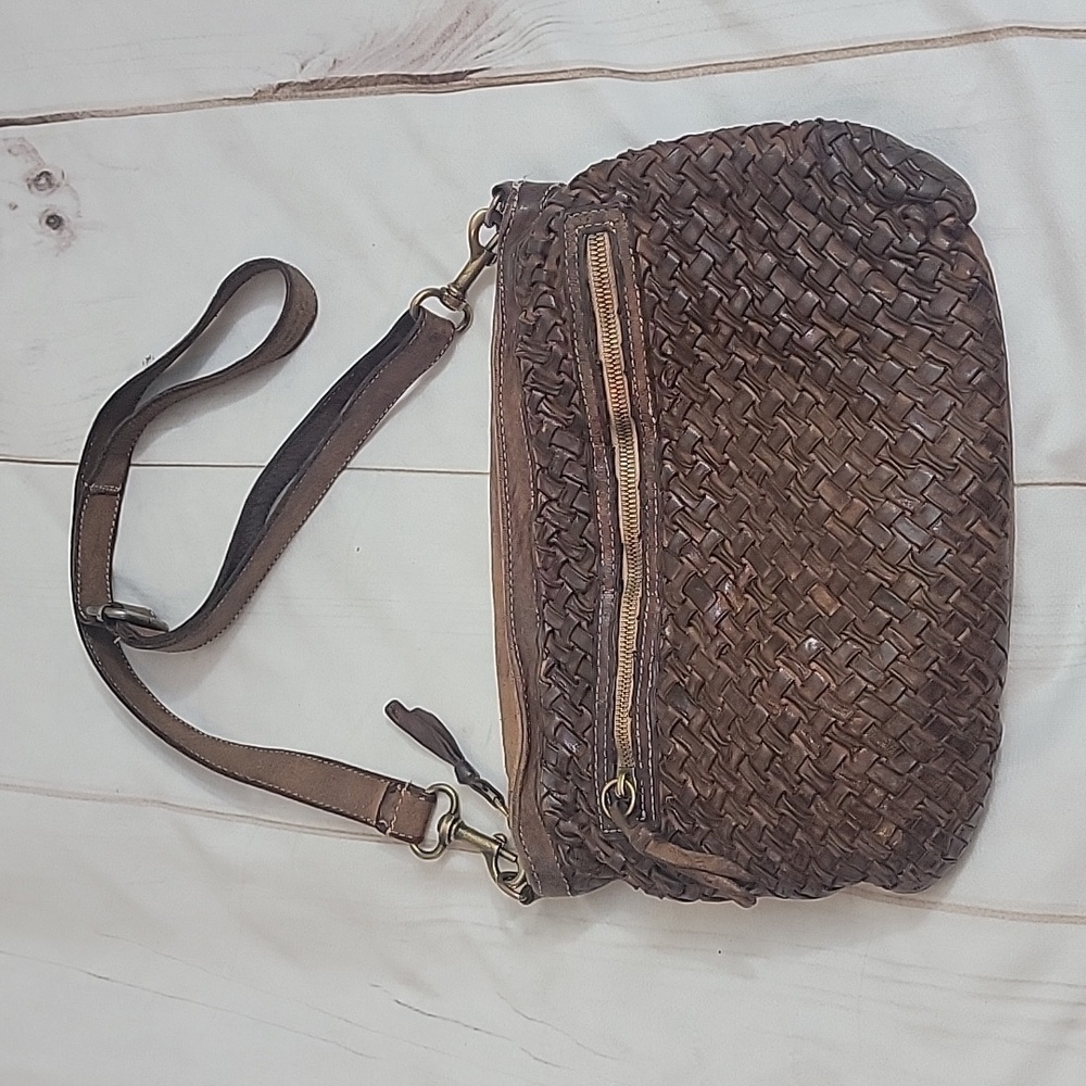 Langellotti Purse Brown Leather Bag From Italy Cross Body Or Shoulder Bag